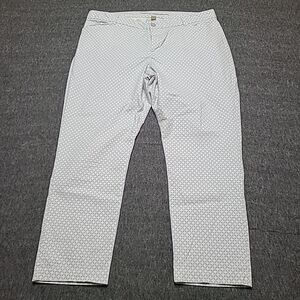 Khaki By Gap Womens Chino Pants 16 Slim City Geometric‎ Blue & White Flat Front